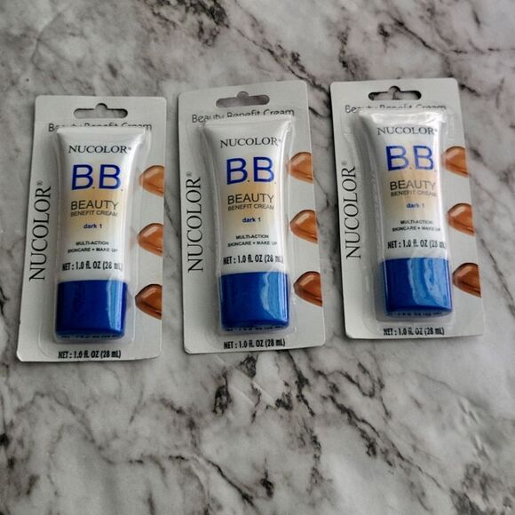 Nucolor Dark B.B Beauty Benefit Cream 1.0 OZ each 3 Pack - Picture 11 of 13